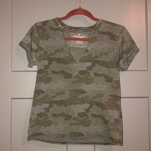 Camouflage AE cutout top